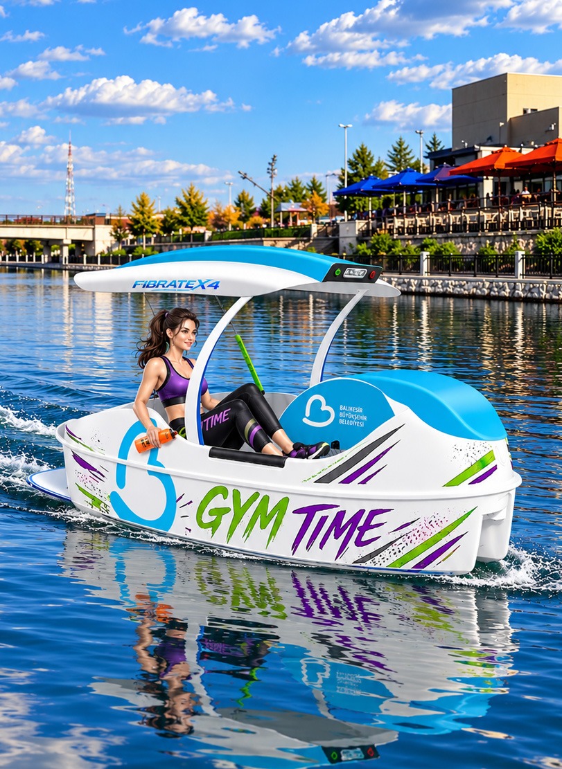 Fibratek AquaFun Türkiye ELYS GYMTIME model, kardiyo özellikli deniz bisikleti, fitness spor amaçlı, kalori hesaplamalı tam donanımlı.